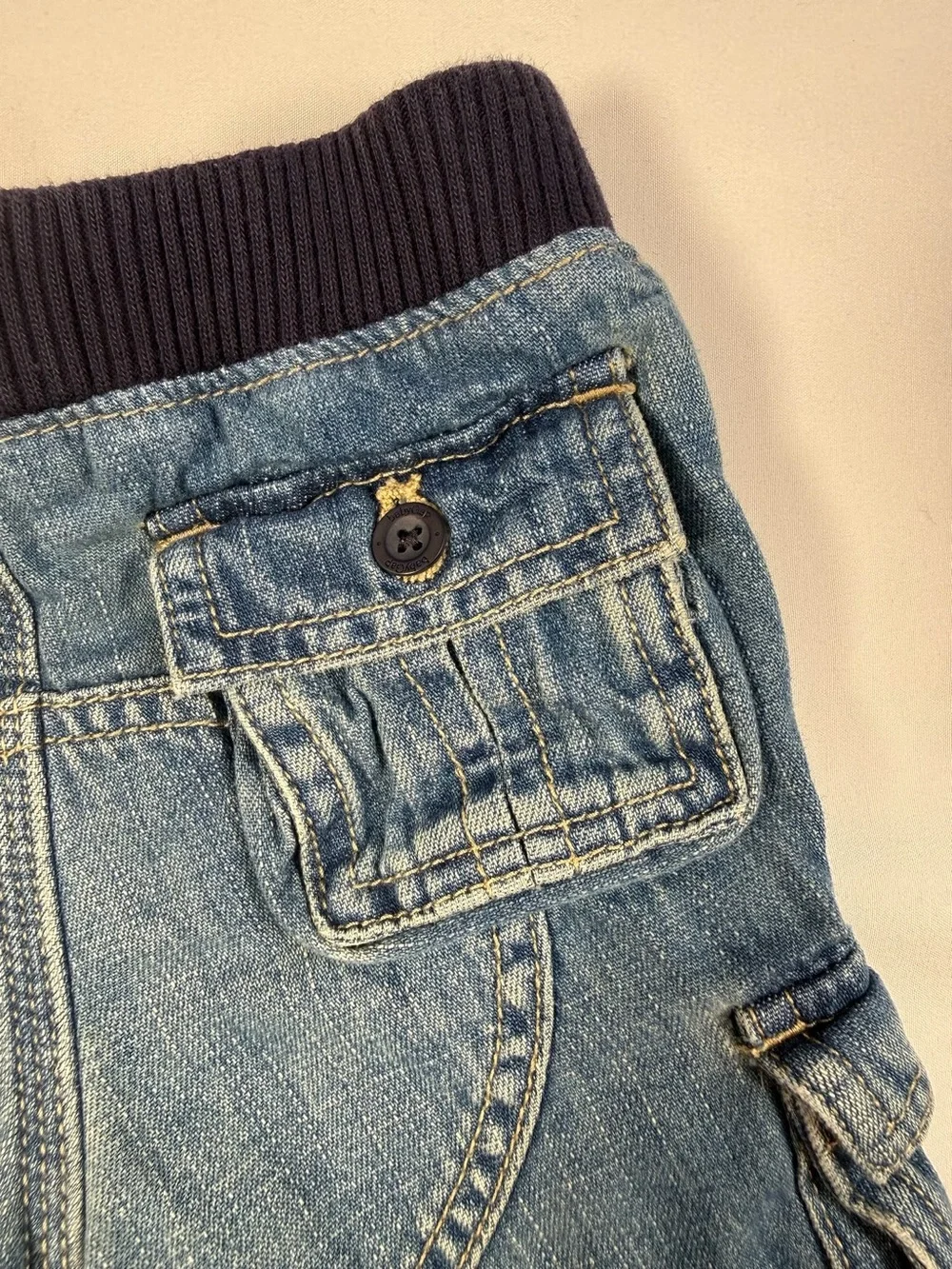 VINTAGE BABYGAP Y2K Carpenter Utility Denim‎ Shorts Baby 6-12 Months 2009 Cargo